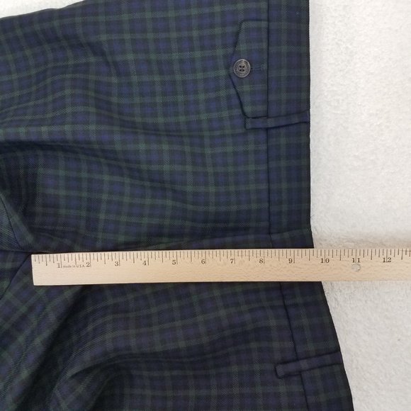 Burberry Men's 40 Soho Tartan Plaid Straight Leg Trousers Pants in Blue/Green - Picture 15 of 16
